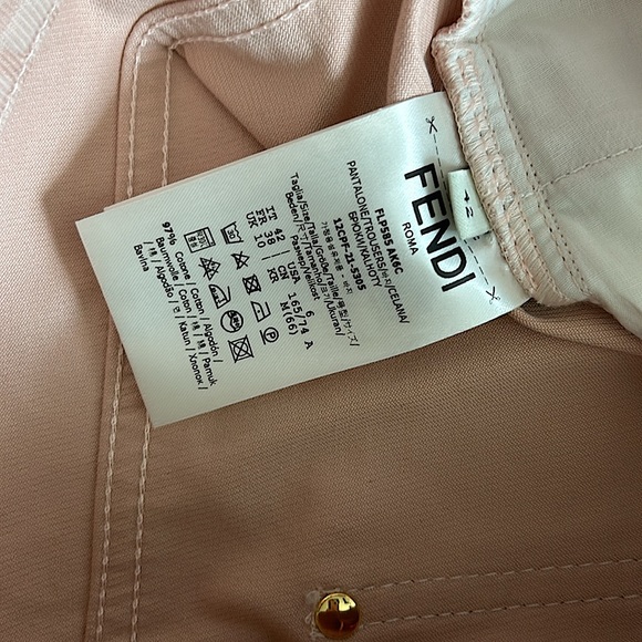 Fendi NWT COA FF Logo Dusty Rose Pink Denim Pants Trousers **Sz 42/Sz 6** 🌸🌸 - Picture 8 of 9